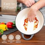 Nuovva Enamelled Cast Iron Dutch Oven 5 Quart Grey with Lid 24cm view 9