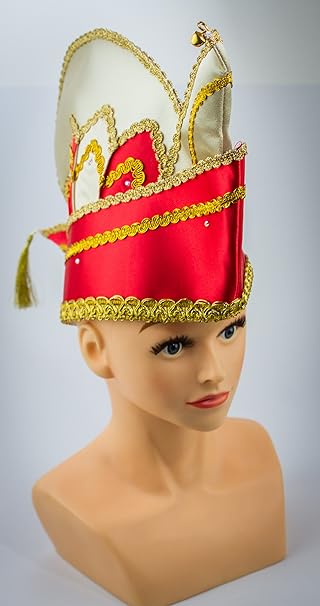 Prinzenmütze Komiteemütze Ornatsmütze Elferratsmütze rot-weiss-gold bis KW 63 mit Strasssteine