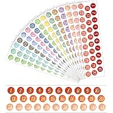 Gersoniel 15 Pcs Calendar Number 1-31 Stickers for Planners, Classic Color | Numbered 1-31 Labels 0.47 in, Rainbow Set for Daily Journals, Planner Organizing Supplies for Back to School Tasks