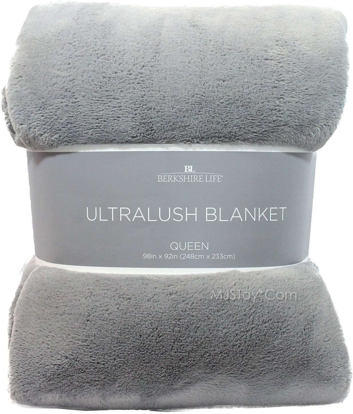 Berkshire Life 98 by 92 inch Queen Size Gray Ultra Plush Blanket 9,000 + sq inches