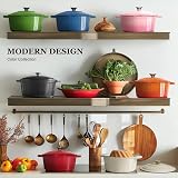 OVERMONT 28cm Enamelled Cast Iron Round Casserole Pot with Lid & Potholders view 3