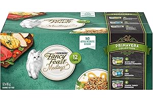Fancy Feast Medleys Wet Cat Food, Primavera Collection Variety Pack 3 Flavours - 85 g Can (12 Pack)