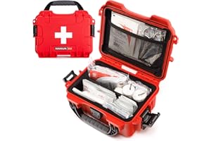 NANUK 903 - Small Waterproof First Aid Kit 90pcs – Pre-Stocked First Aid Emergency Kit with Bandages, Tick Removal Tool, and 