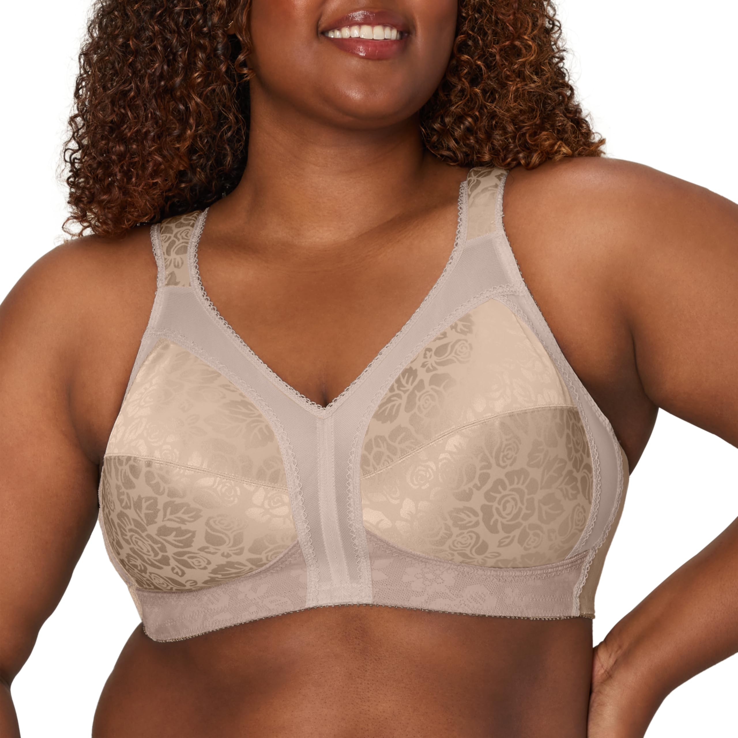 Photo 1 of PLAYTEX Womens 18 Hour Comfort-strap Wireless Bra, Full-coverage With 4-way Trusupport, Single & 2-pack Bras, Toffee, 34D US