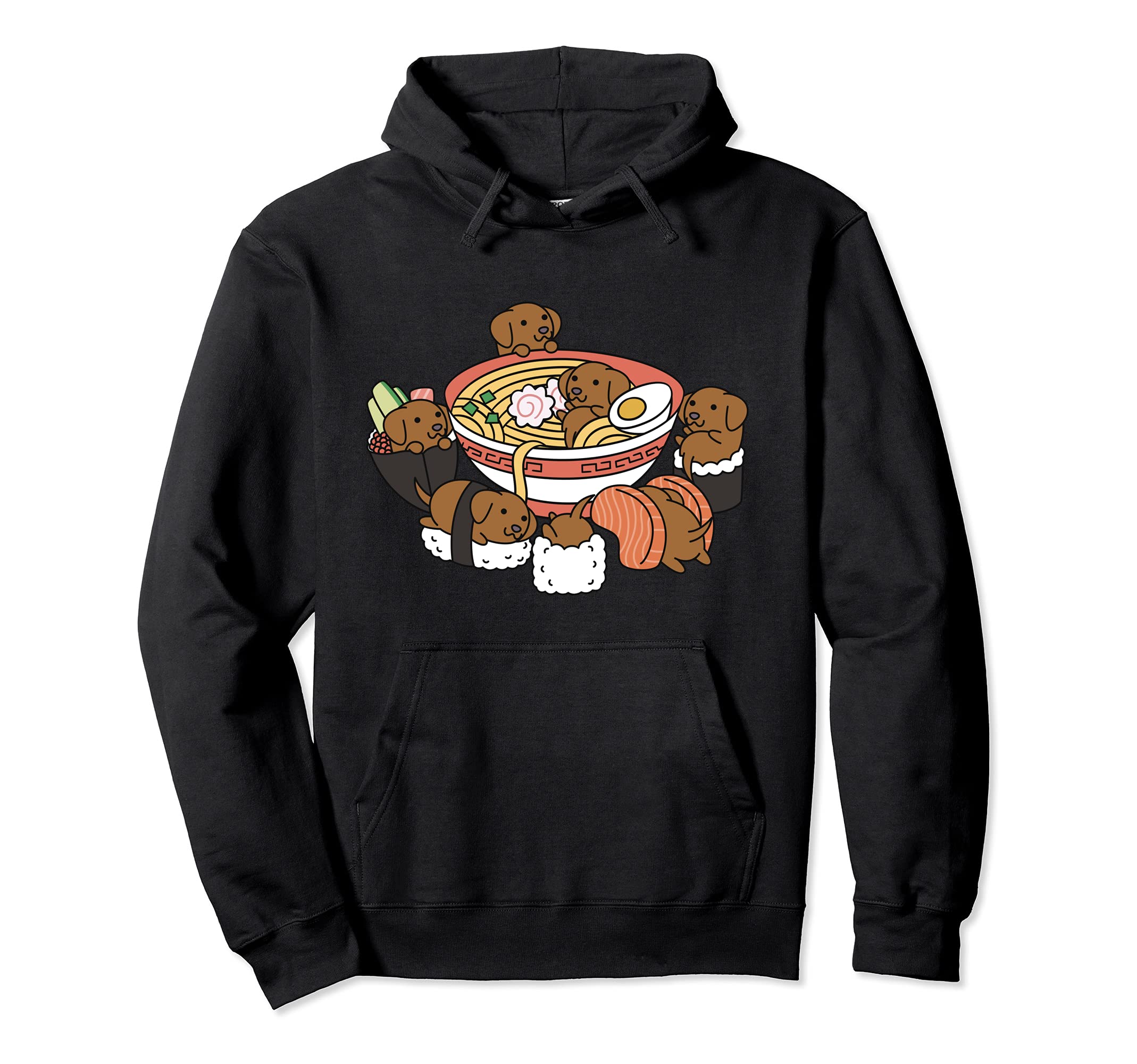 Ramen Sushi Vizsla Dog Pullover Hoodie
