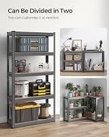 SONGMICS GLR030G02 Heavy Duty Shelving Unit 30 x 75 x 150 cm Steel Frame Grey view 6