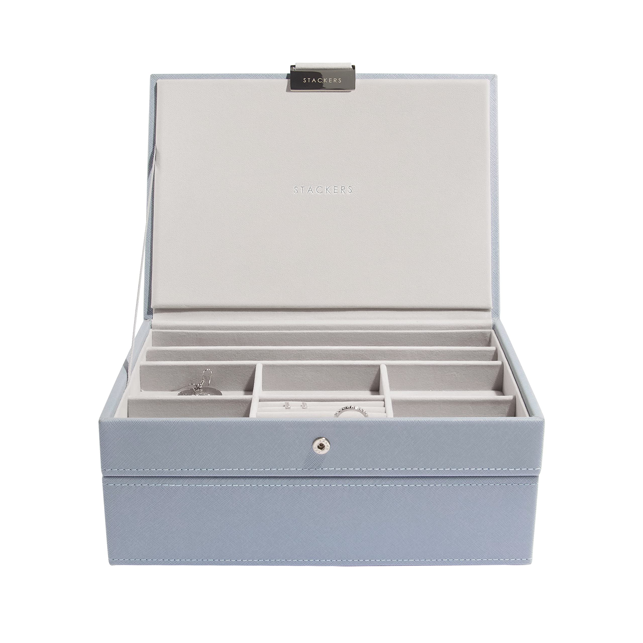 Stackers Dusky Blue Classic Jewellery Box, Set of 2 — image 1