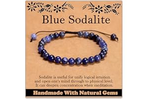 CHCCOYE 468Handmade Adjustable Natural Gemstone Crystal Bracelet Healing Power Energy Inspirational Gifts with Card for Unisex