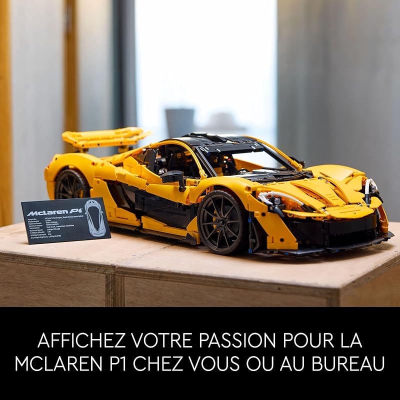 Technic McLaren P1 - Kit Maquette Hypercar pour Adultes - Idée Cadeau pour Les Passionnés de Voitures - Objet Collector à Échelle Réduite - Réplique de Voiture de Course 42172 — photo 6 sur 8