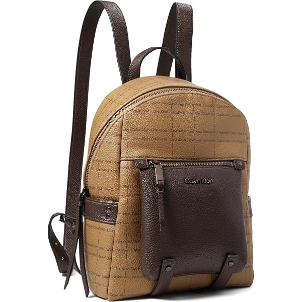 Calvin Klein, Sydney, Signature Backpack, Brown/Black, Incredible Quality CALVIN KLEIN SYDNEY BROWN/BLACK LOGO NYLON BACKPACK NEW  main image 4