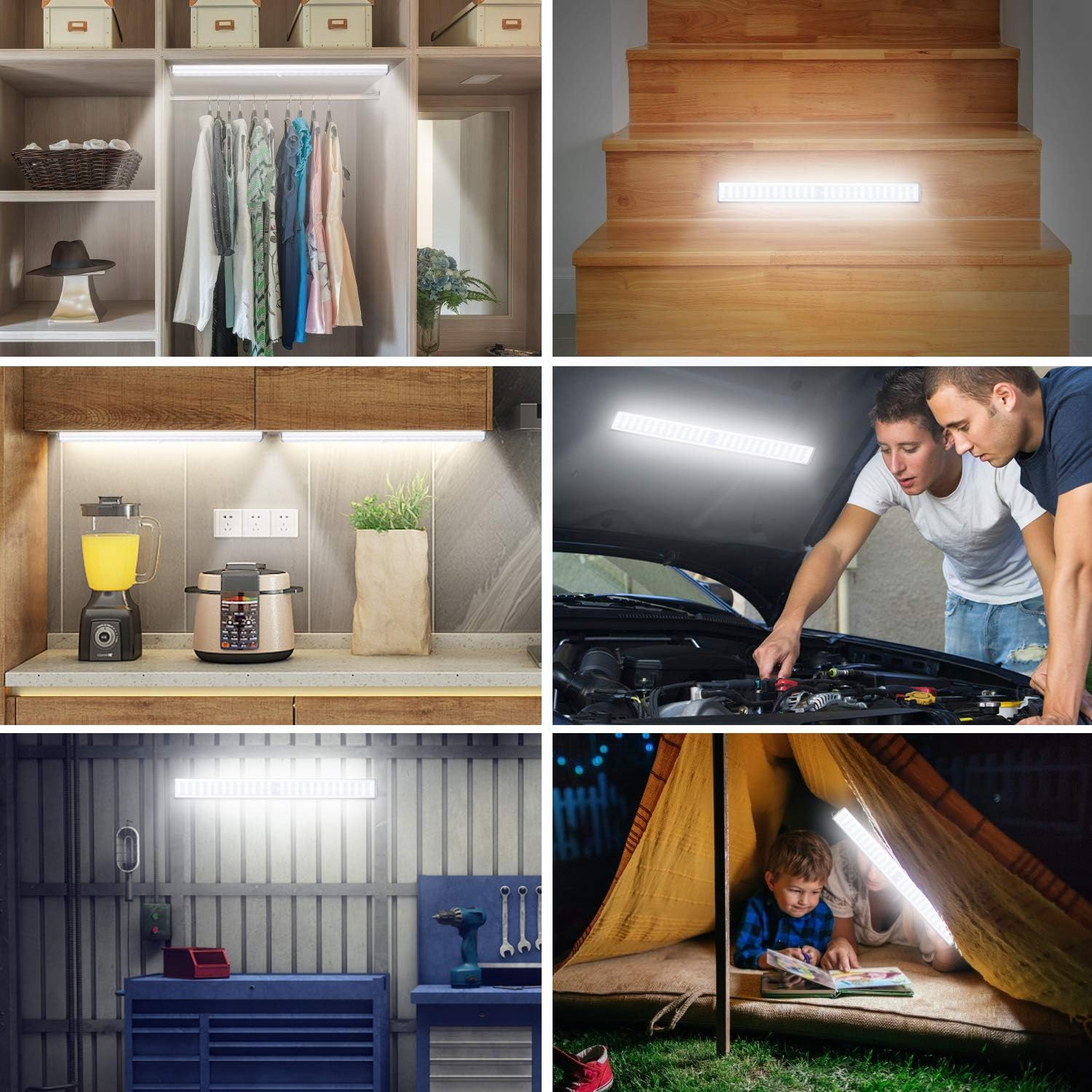 MOSTON Super Bright Rechargeable Closet Light 78LED, Homelife Motion Sensor LED Lights Under Cabinet Stick on Anywhere with Built-in Magnetic: Home Improvement