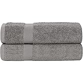 Superior 2-Piece Cotton Bath Sheet Set, Large Towels for Body, Quick Dry, Bathroom Essentials, Guest/Master Bath, Shower, Home Accessories, Apartment, Airbnb, Franklin Collection, Charcoal