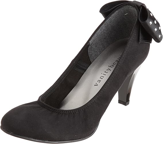 Amazon バニティビューティ スタッツバックリボンパンプス 56v7657 Bl クロ 22 5 Vanity Beauty バニティービューティー パンプス