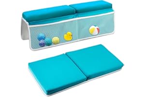 JOY ANAN Baby Bath Kneeler and Elbow Rest Pad Set, Bathtub Kneeling Pad for Toddler, Baby Accessories for Bath, Relieve Your Knees and Elbows