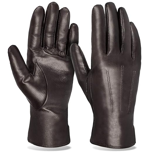 Tarjane Damen Lederhandschuhe aus echtem Schafleder mit Kaschmir Futter