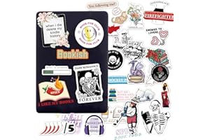 TUNOSAVA 100Pcs Book Stickers for Kindle Laptop, Bookish Reading Booktok Aesthetic Stickers, Spicy Fantasy Journal Book Stickers for Adult Clear Case, Bookish Book Lover Gifts Accessories
