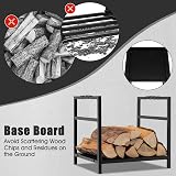 TANGZON Heavy Duty Steel Firewood Rack, Indoor Outdoor Log Holder 40x34x36cm view 2