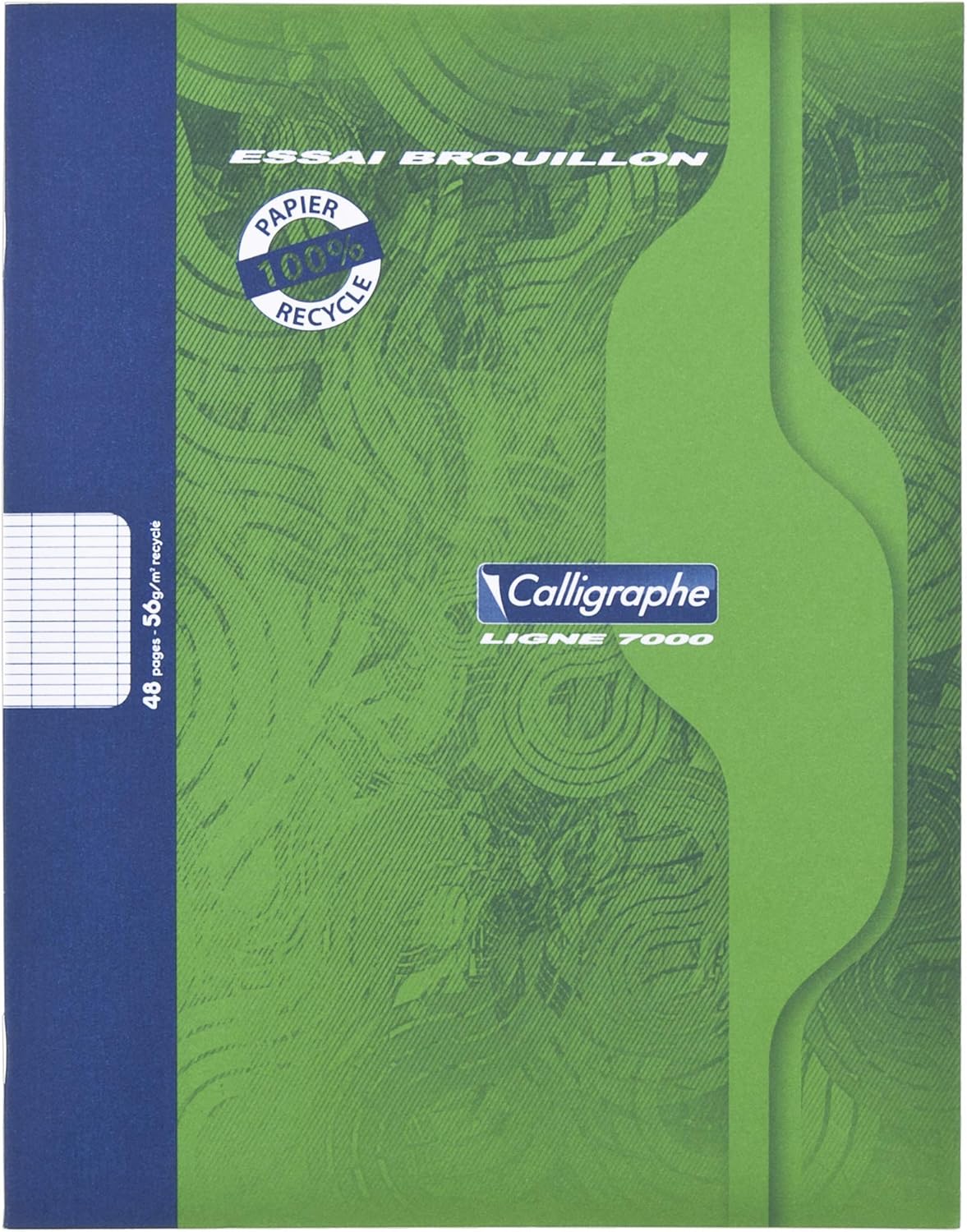 Clairefontaine Calligrapher 2148C A Green Stapled Rough Books (a Brand), 17x22 cm, 48 Seyes Ruled Pages