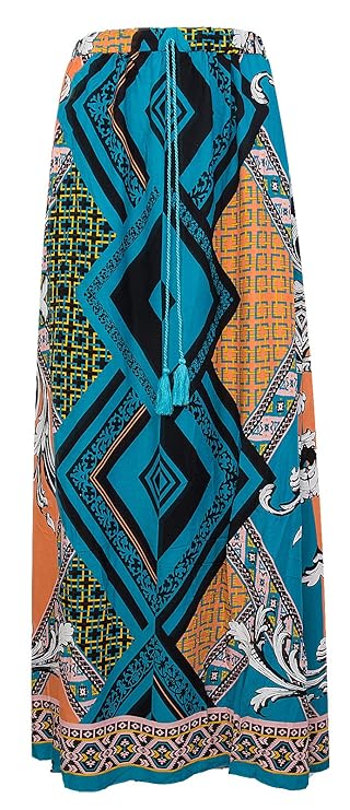 Damen Rock Langer Rock Sommerrock Strandrock Maxirock Stufenrock Lang Gr. 36-42 D-172