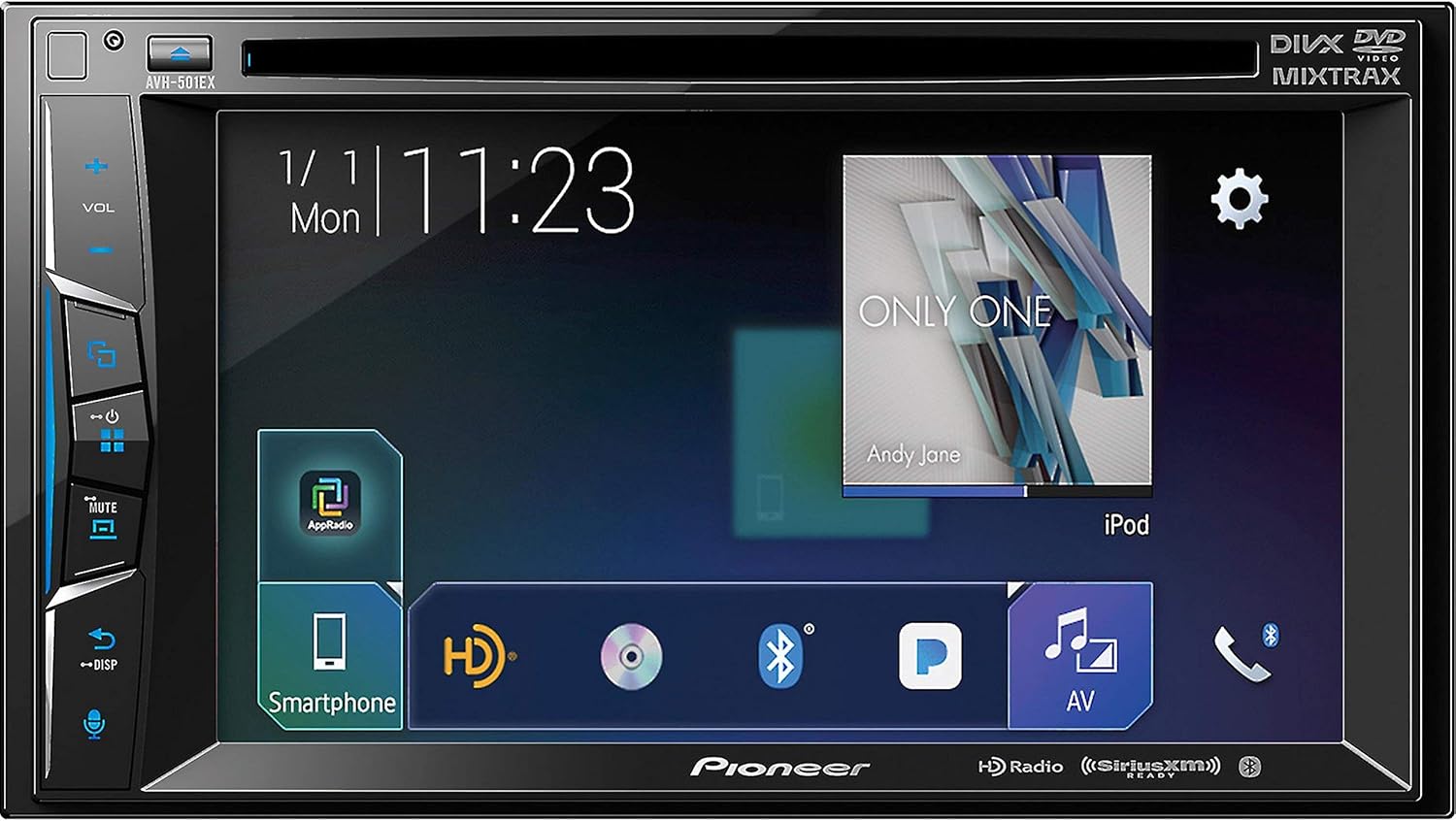 Pioneer AVH-501EX 6.2 Inch DVD Receiver with HD Radio and Bluetooth (Renewed)