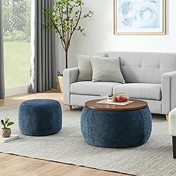 Niccae 2-Piece Set Round Chenille Storage
