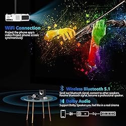 Outdoor Projector 4K,DIPIKPRJ P8 1300 ANSI WiFi 6