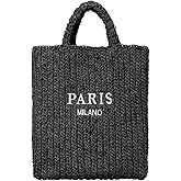 OWGSEE Straw Beach Bag for Women Summer Woven Tote Bag Packable Straw Purses and Handbags for Vacation Holiday