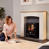 Dimplex Oakmead Optiflame Electric Stove Suite Black White Surround 2KW Heater view 2
