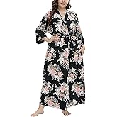 Women Kimono robe Plus Size Long Sleepwear Knit Bride Bridesmaid Robe Lightweight Bathrobe Soft Nightwear Bridal party