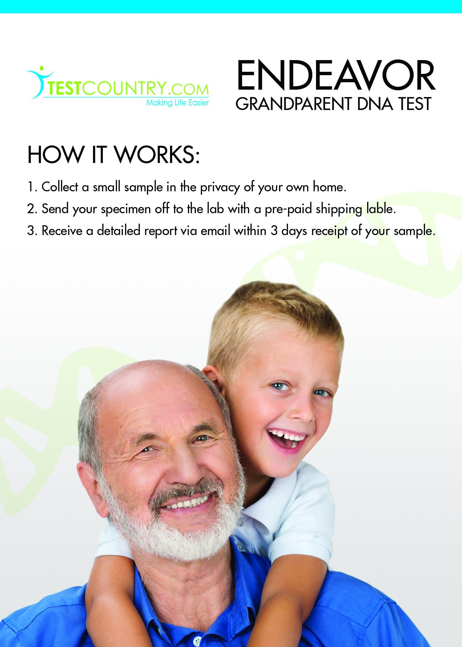 At-Home DNA Test Kit: Non-Legal Grandparentage Buccal Test Compares DNA Patterns Between Child And Alleged Grandparent