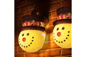 MAOYUE 2 Pack Christmas Decorations Outdoor Christmas Porch Light Covers Snowman Decorations Outdoor Light Covers for Porch Lights, Garage Lights, Large Light Fixtures, Outdoor Christmas Decorations