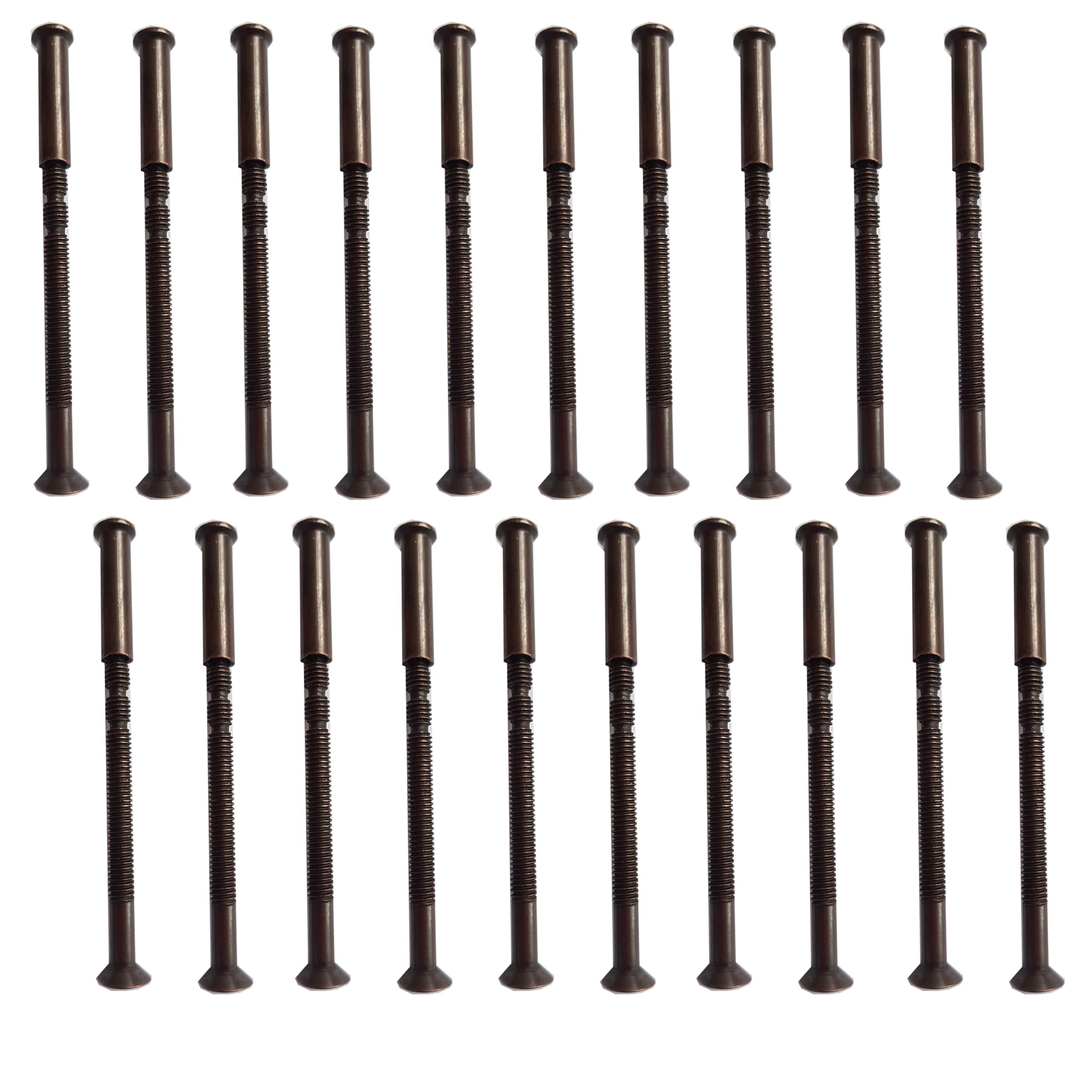 20 PACK M4 Door Handle Screws BRONZE with Bolt Connecting Sleeve Male to Female for Door Handle, Knobs Escutcheons and Others