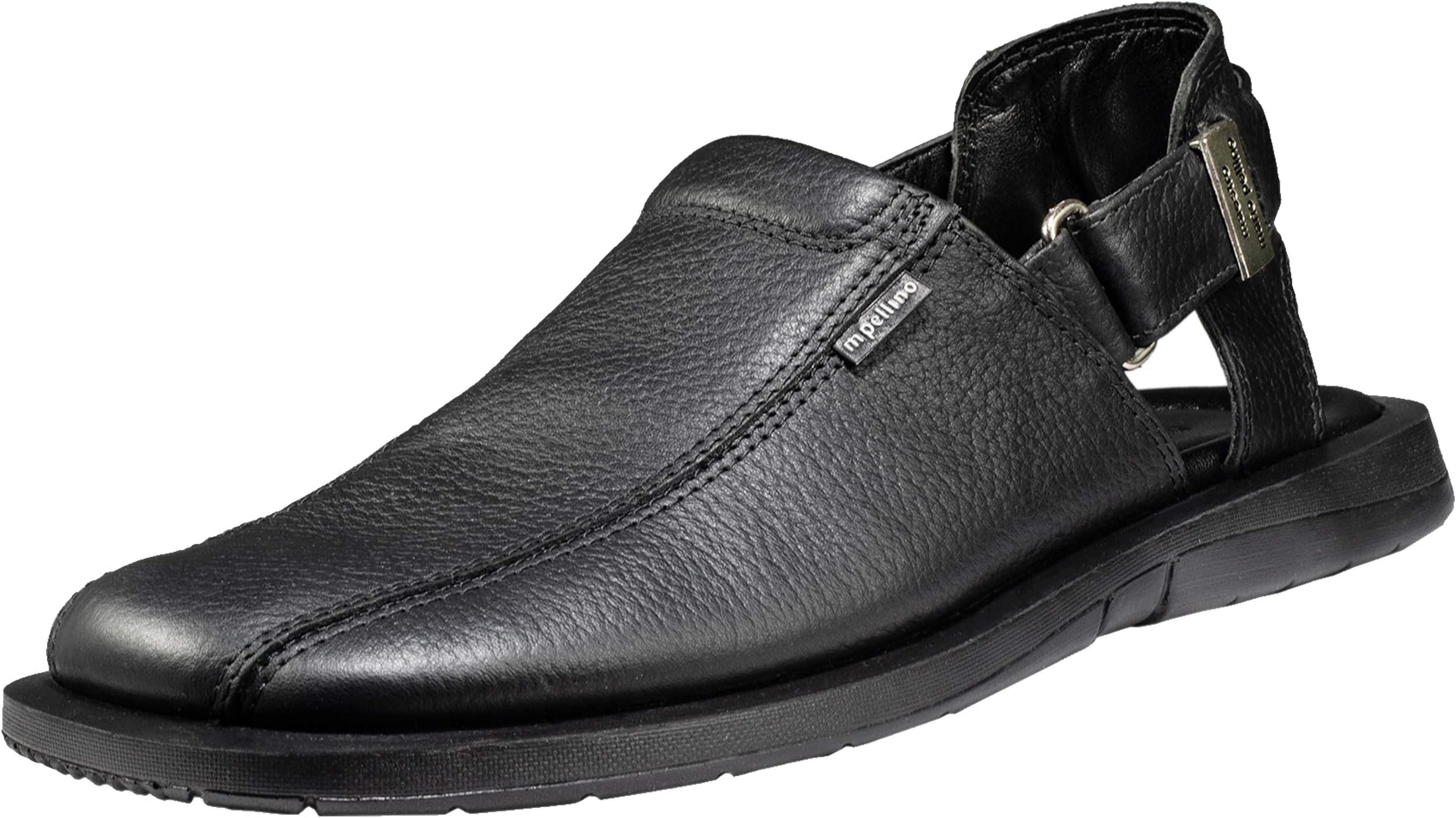 Handmade Genuine Dress Leather Sandals for Men with Adjustable Strap on the heel