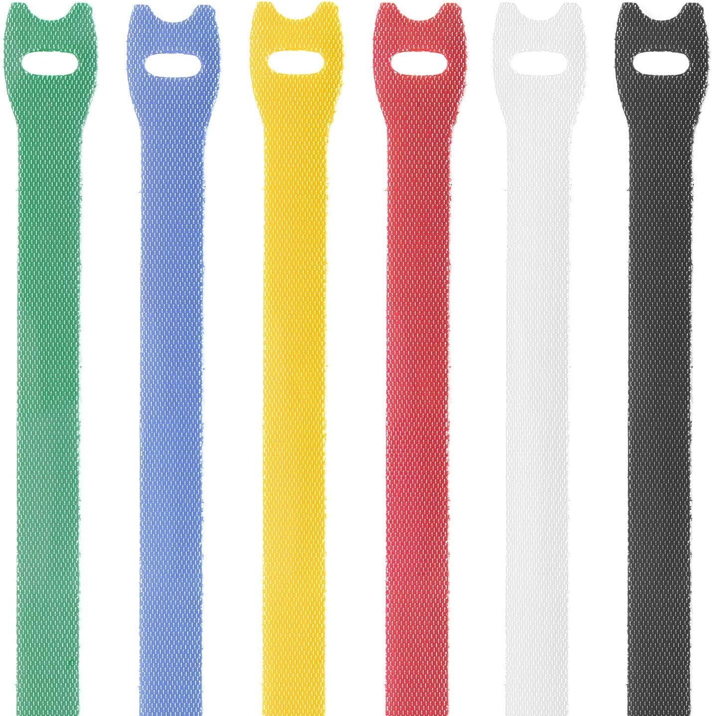 Cable Ties Akineko Reusable Self-gripping Velcro Straps Cable Organizer Management Fastening Cable Ties 6 Multicolour 30pcs