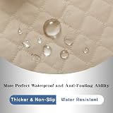 XINEAGE Quilted 3 Seater Sofa Cover Water Resistant Non Slip Beige view 4