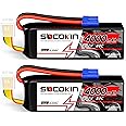 Socokin 6S Lipo Battery 22.2V 4000mAh 80C Soft Case with EC5 Plug for RC Car RC Boat RC Racing Truck Helicopter Airplane 2 Pack