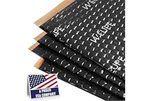 WEUPE Sound Deadening Mat for Cars, 50 mil 5 sqft, Butyl Automotive Sound Deadener, Noise Insulation Dampening Material for Car Trunk, Speaker, Door, Floor and Ceiling, Black