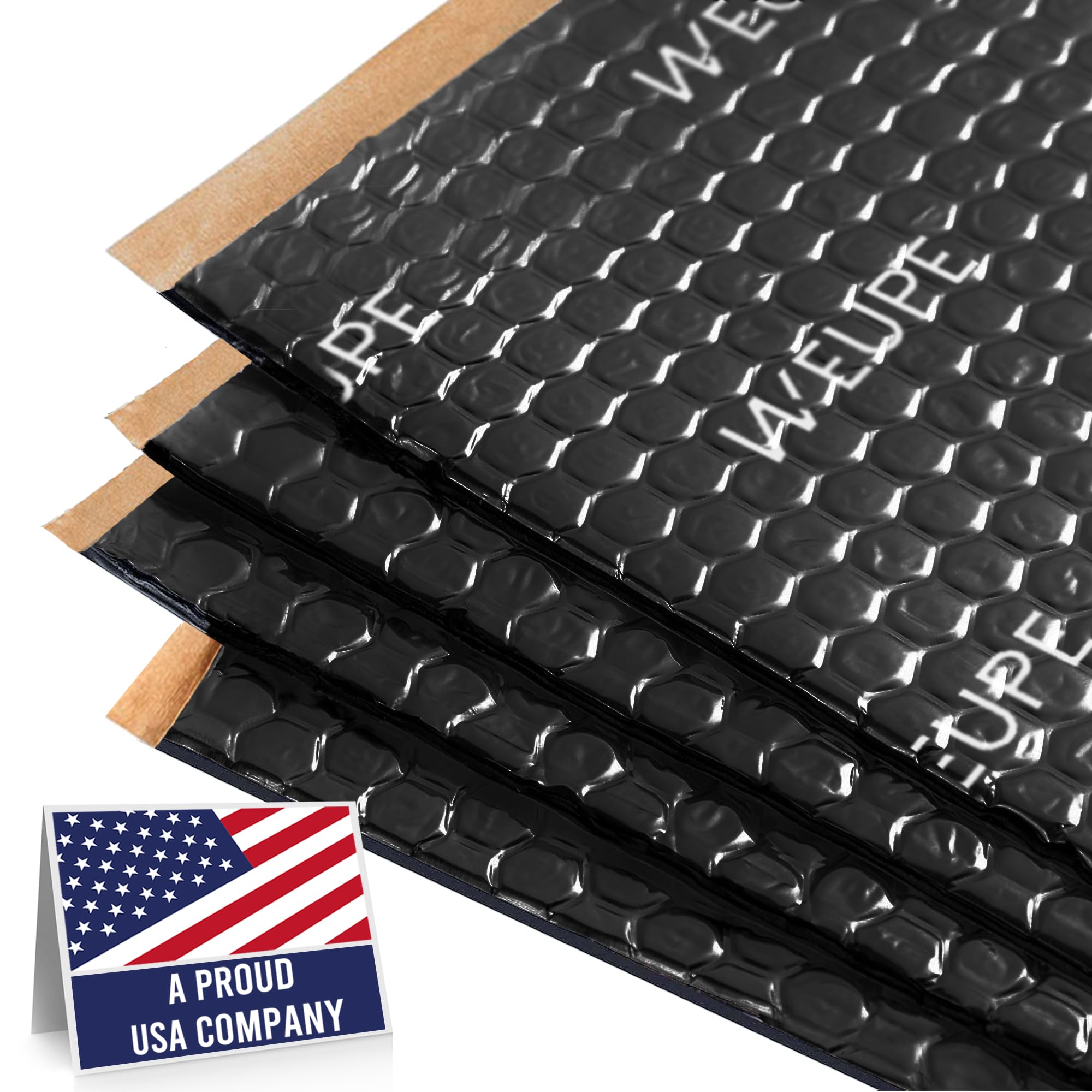 Photo 1 of WEUPE Sound Deadening Mat for Cars, 50 mil 36 sqft, Butyl Automotive Sound Deadener, Noise Insulation Dampening Material for Car Trunk, Speaker, Door, Floor and Ceiling, Black
