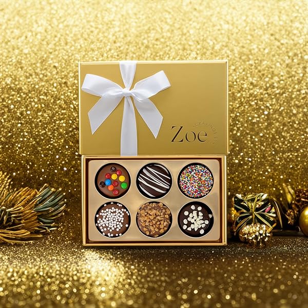 CRAVINGS BY ZOE BIRTHDAY CHOCOLATE COVERED COOKIES GIFT BASKET | 6 COUNT | KOSHER MILK & DARK BELGIAN CHOCOLATE GOURMET FOOD GIFT BOX | BIRTHDAY, THANK YOU, CANDY GIFTING MEN WOMEN HIM HER MOM