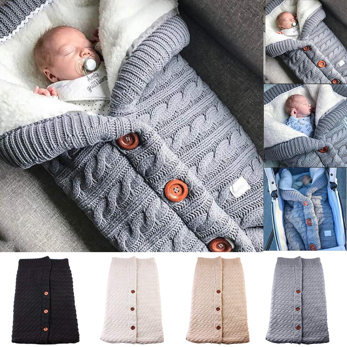 Newborn Baby Swaddle Blanket Fleece Stroller Wrap Nap Blanket Plus
