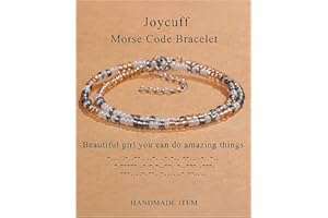 JoycuFF Inspirational 𝐌𝐨𝐫𝐬𝐞 𝐂𝐨𝐝𝐞 𝐁𝐫𝐚𝐜𝐞𝐥𝐞𝐭𝐬 for Women Funny Jewelry Birthday Valentines Gifts for Her Mother Aunt Daughter Sister Best Friend Bead Wrap Bracelets Adjustable