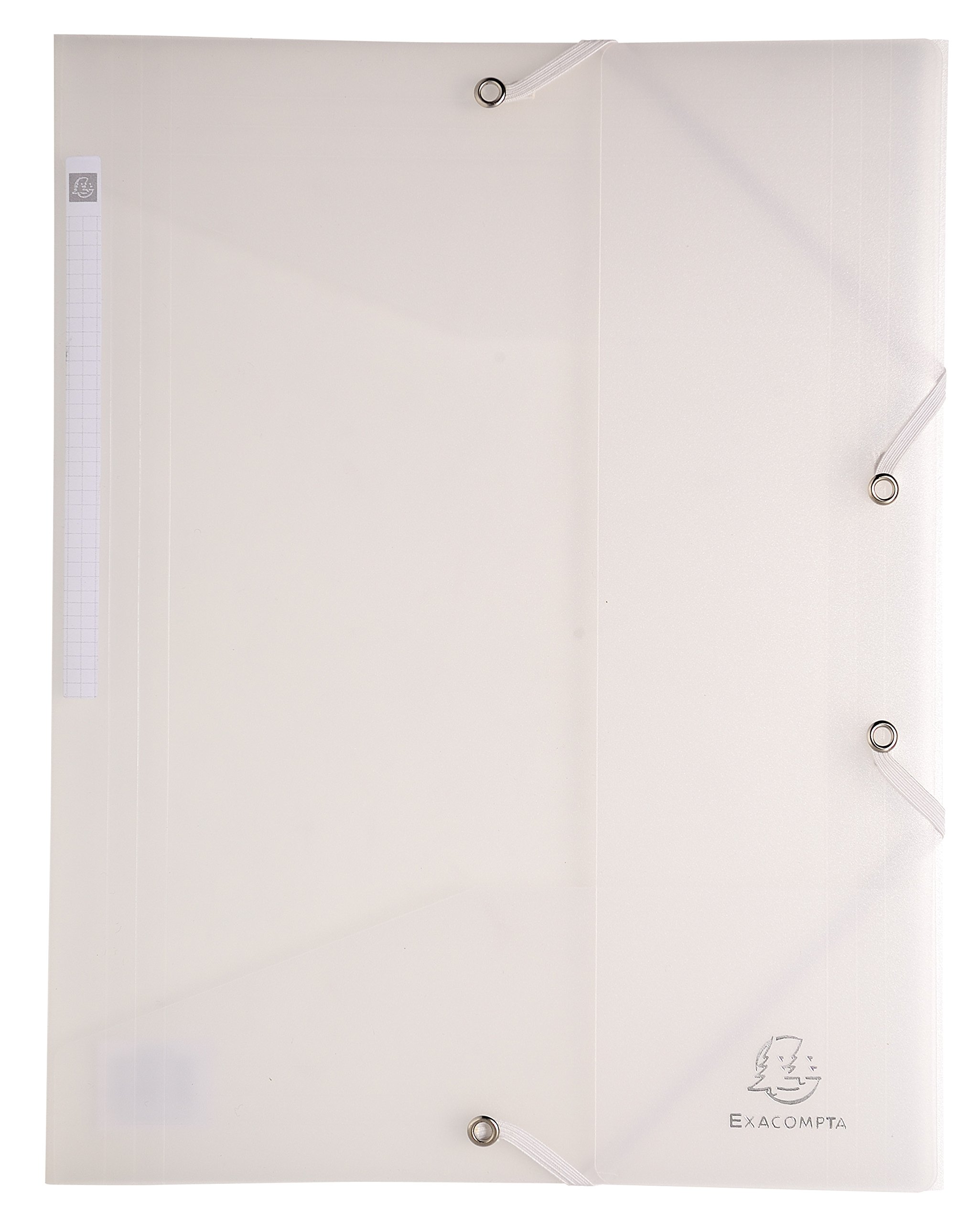 Exacompta - Ref 55860E - Chromaline Collection - Elasticated 3-Flap Folders - Suitable for Storing A4 Documents, 0.5mm Polypropylene, Spine Label - Translucent Clear (Pack of 10)