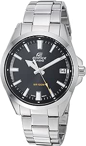 Casio Men's Edifice Quartz Watch with Stainless-Steel Strap, Silver, 19.7 (Model: EFV-100D-1AVCR)
