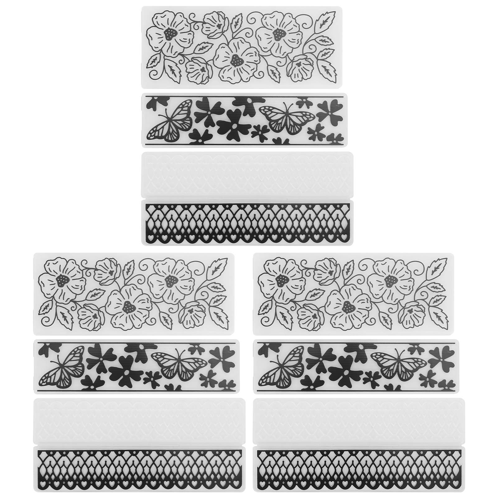 9Pcs Flower Plastic Embossing Folder Rectangle for DIY