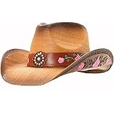 grinderPUNCH Western Outback Cowboy Hat Men's Women's Style Classic Straw Western Cowgirl Hat