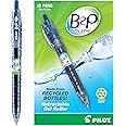 PILOT B2P - Bottle to Pen Refillable & Retractable Rolling Ball Gel Pen Made From Recycled Bottles, Fine Point, Blue G2 Ink, 12-Pack (31601)