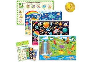 DINSUMRUG Sticky Plastic Disposable Placemats Baby: 40Pack 12" X 18" Restaurant Eating Table Mats