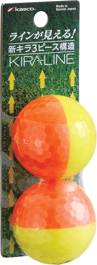 Amazon キャスコ Kasco ゴルフボール Kira Line 2個入り イエロー オレンジ キャスコ Kasco ゴルフボール
