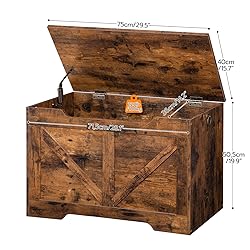 HOOBRO Storage Bench, 29.5” Retro Wooden Storage
