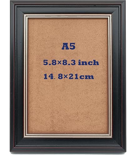 Amazon.com: A5 Frame Black Rustic Farmhouse - Wooden 6x8.25 Frame